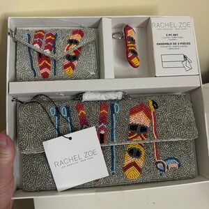 NWT VIRAL Rachel Zoe Multicolor Beaded Clutch Set